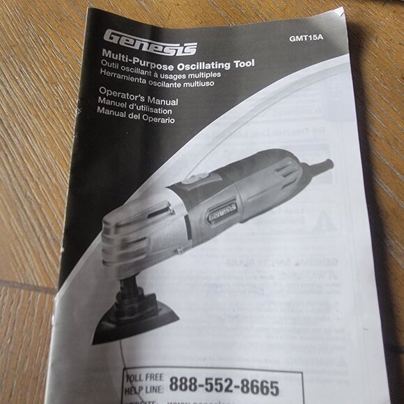 Genesis Multi-Purplose Oscillating Tool and Ryker Hardware 15-Piece Saw Blades - Picture 3 of 10